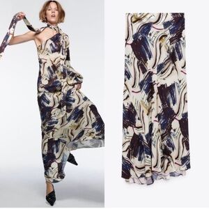 Zara Multicolor Abstract Pattern Skirt
